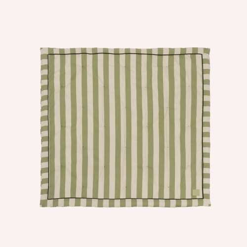 While Striped Play Mat (Green) - The Memo