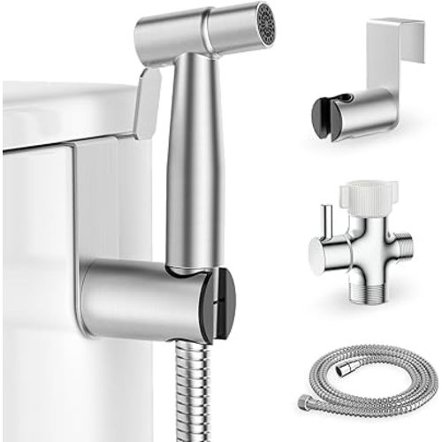Handheld Bidet Sprayer for Toilet, Stainless Steel Sprayer Kit with Adjustable Water Pressure Control, Muslim Shower Toilet Spray, Bathroom Bidet for Enhanced Personal Hygiene, 2 Spray Modes