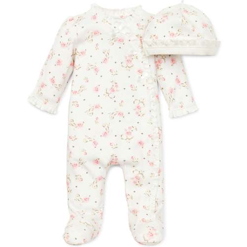 Vintage Rose Footed One-Piece And Hat