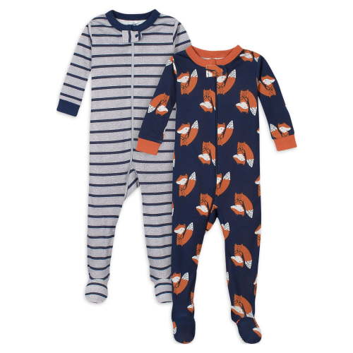 Gerber Baby & Toddler Neutral Snug Fit Footed Cotton Pajamas, 2-Pack, Sizes 0/3 Months - 5T