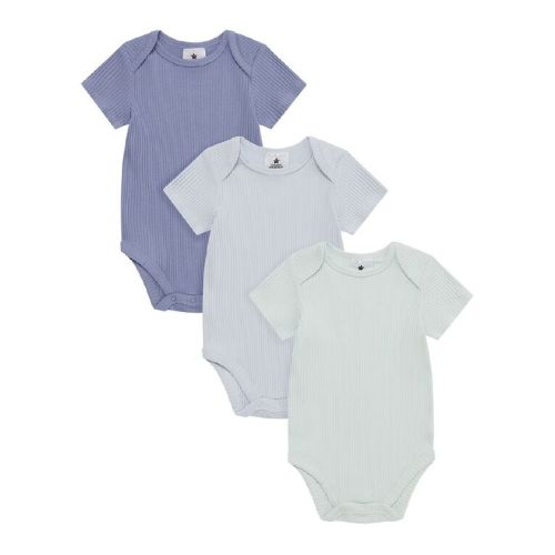 Young Original Babys' Short Sleeve Rib Bodysuit 3 Pack