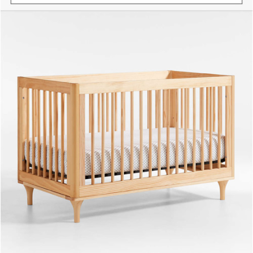 Babyletto Lolly Natural Wood 3-in-1 Convertible Baby Crib with Toddler Bed Conversion Kit