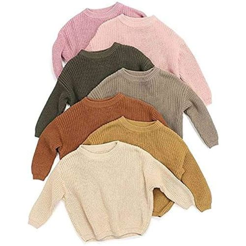 Toddler Baby Girls Loose Long Sleeve Knit Sweaters Warm Pullover Top Fall Winter Clothes Outfits
