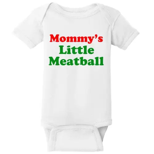 Mommys Little Meatball Funny Italian Joke Baby Bodysuit