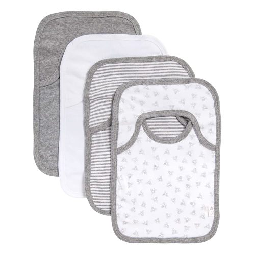 Burt's Bees Baby Infant Pull On Bibs, 100% Organic Cotton Lap Shoulder Style Drool Cloths, Newborn Essentials