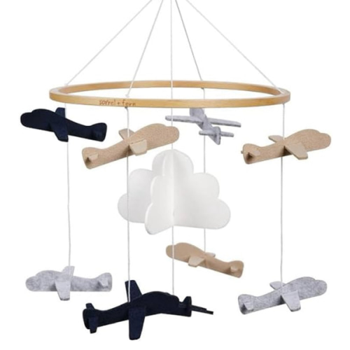 Baby Crib Mobile (Airplanes in The Clouds, Short Version) - Nursery Decoration and Baby Shower for Boys & Girls