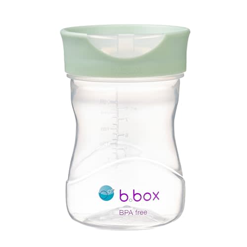 b.box Toddler Training Cup: Free Flow Opening, Great Transition from Sippy to Big Kid Cup. BPA Free, Dishwasher safe. Ages 12+ months (Sage, 8oz)