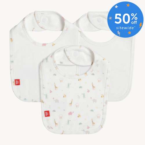 pink little bitty pretty one modal magnetic stay dry infant bib 3-pack – Magnetic Me