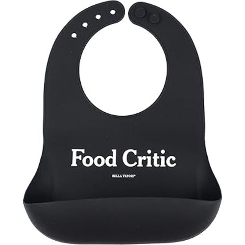 Bella Tunno Wonder Bib – Waterproof Silicone Bibs for Boys & Girls, Non-toxic & BPA Free Silicone Baby Bibs & Toddler Bibs with Adjustable Neck, Easy to Clean (Food Critic)