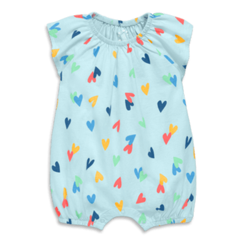 Baby Flutter Sleeve Shortie In Confetti Hearts, 0-3M