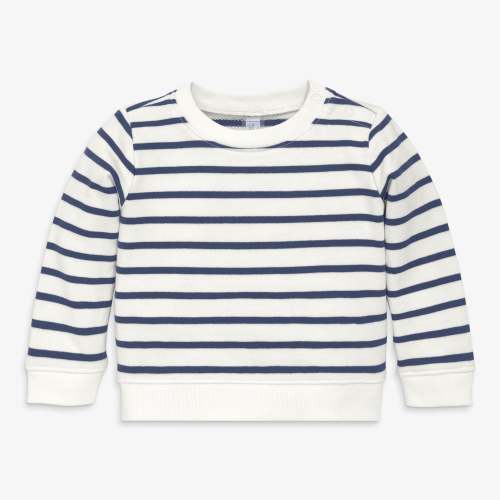 Baby sweatshirt in stripe - Sunwashed navy / ivory stripe / 6-12