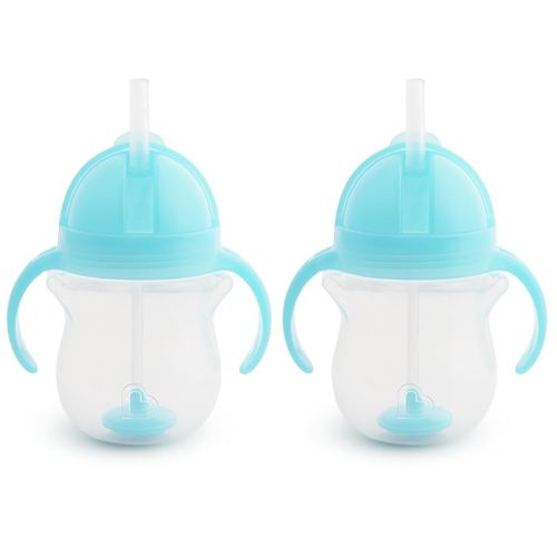 Amazon.com: Munchkin Any Angle Sippy Cup for Toddlers, Spill Proof Weighted Straw Cup with Transition Handles for Babies 6 Months and Up, 7 Ounce, Blue