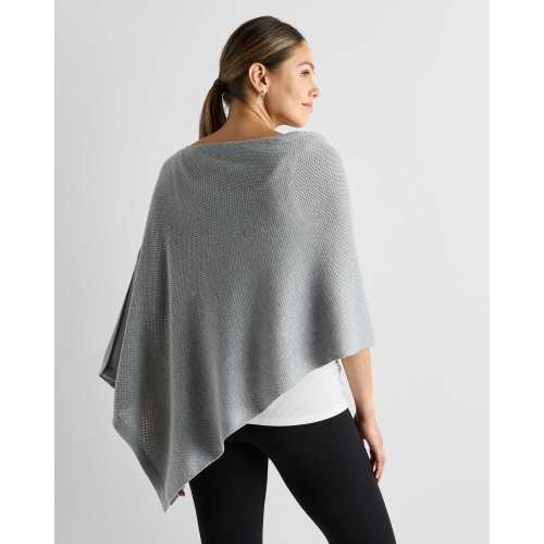 Lightweight Cotton Cashmere Nursing Shawl in Heather Grey