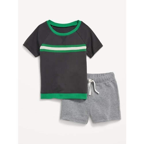 Raglan-Sleeve Jersey-Knit T-Shirt and Shorts Set for Baby