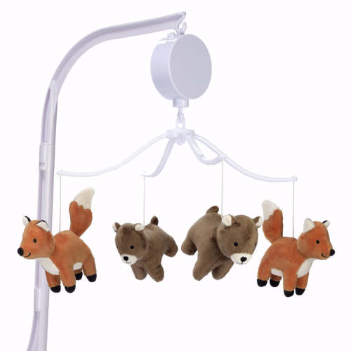 Sleepytime Bear & Fox Musical Baby Crib Mobile Soother Toy – Lambs & Ivy