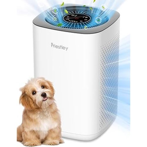Priestley Air Purifier for Bedroom, Home, Dorm Up to 1100Ft², Smart WiFi Air Purifiers, 3-in-1 Air Filter with HEPA Sleep Mode, Remove Dust Smoke Pollutants Odor Pet Dander