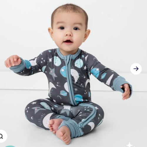 Blue To the Moon & Back Zippy - Little Sleepies