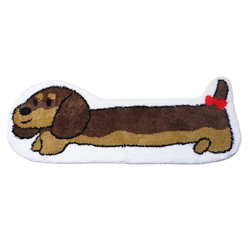 Dachshund Fluffy Rugs - Funny Dog Mat With Non-Slip Base, Cute Puppy Plush Carpet, Adorable Animal Floor Mat, Dachshunds Blanket for Home Living Room Bedroom Decoration