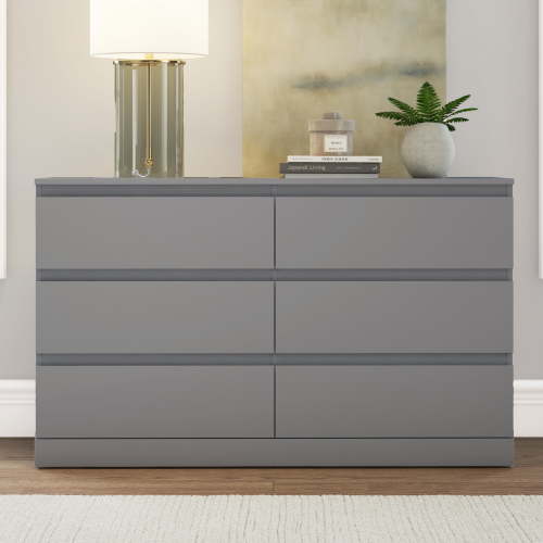 Brindle 6 Drawer Dresser, Cool Gray, by Hillsdale Living Essentials