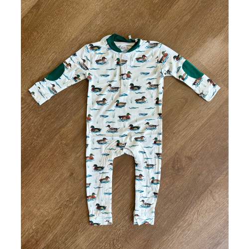 Puddle Parade Green Henley Romper – TidalTots