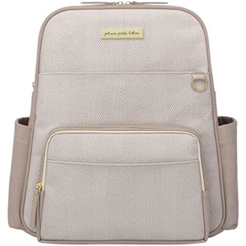 Petunia Pickle Bottom Sync Backpack, Diaper Bag for Parents, Stylish Baby Bag, Spacious Backpack, On-The-Go Moms, Grey Matte Cable Stitch