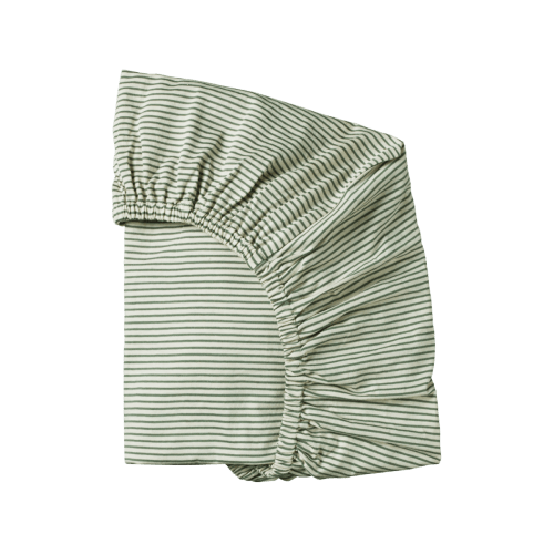 Cotton fitted Sheet (Cot) in Nestle Pinstripe - Nature baby