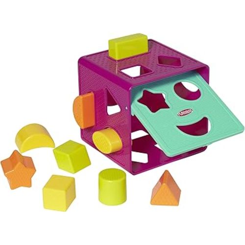 Playskool Form Fitter Shape Sorter Matching Activity Cube Toy with 9 Shapes for Toddlers and Kids 18 Months and Up (Amazon Exclusive)