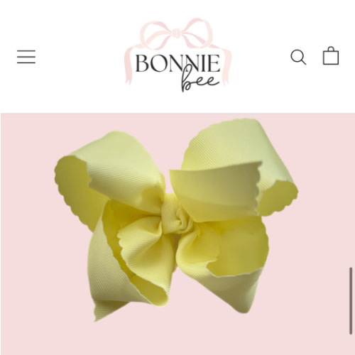 Lemon Mist Scallop Edge Grosgrain Bow