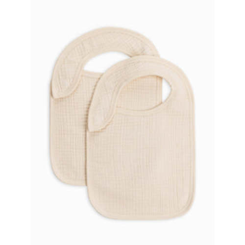 2-Pack Organic Cotton Muslin Bibs | Natural