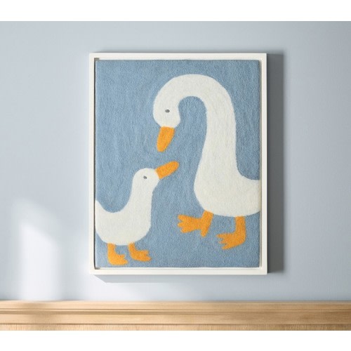 Felted Geese Framed Art (30" x 24")