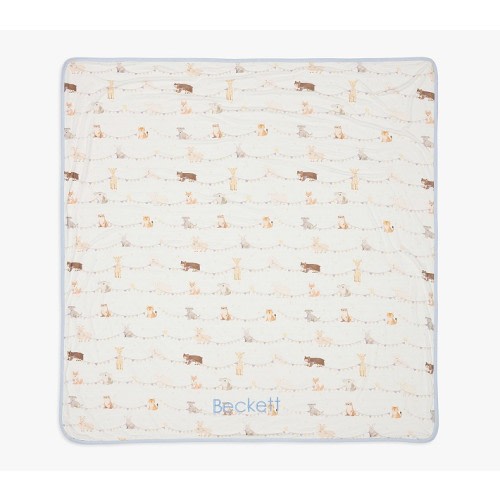 Party Animals Bamboo Viscose Reversible Baby Blanket