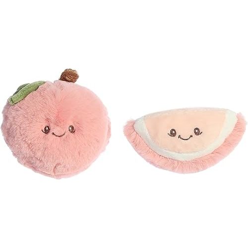 Ebba™ Adorable Precious Produce™ Peach Rattle & Crinkle Set Baby Stuffed Animal - Bright & Colorful Design - Interactive Fun - Pink 3.5 Inches