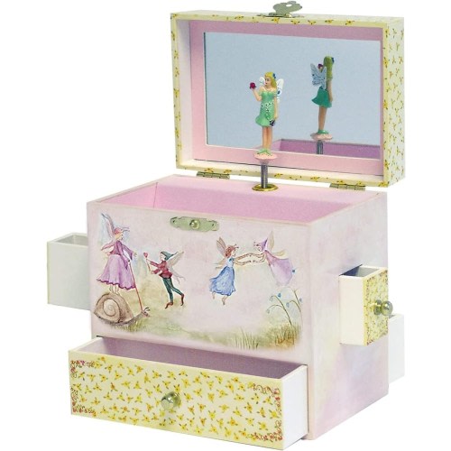 Enchantmints Just In Case Fairy Jewelry Box: Magical Treasure Chest for Girls! Plays 'Beautiful Dreamer', 4 Pullout Drawers for Accessories.