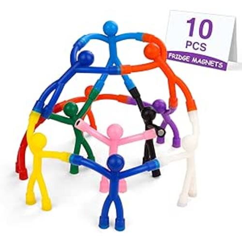 10Pcs Man Magnetic Toy Colorful Humanoid Magnetic Toys Magnetic Travel Toys for Refrigerator Office Whiteboard