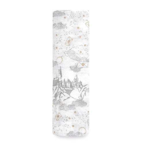 aden + anais Harry Potter Swaddle Blanket, Boutique Muslin Blankets for Girls & Boys, Baby Receiving Swaddles, Ideal Newborn & Infant Swaddling Set, Perfect Shower Gifts, Single, Harry Potter