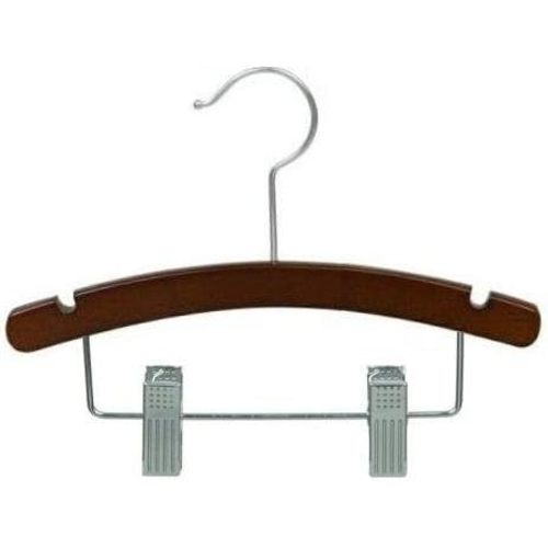 Only Hangers 10" Walnut & Chrome Baby/Infant Combination Hanger (Pack of 25)