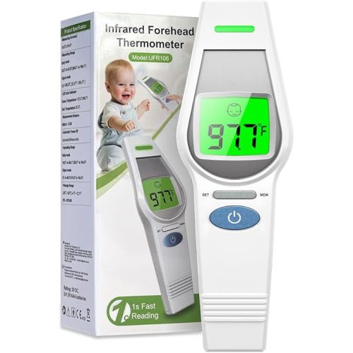 MugeTree No-Touch Forehead Thermometer for Adults and Kids Digital Baby Thermometer 2 in 1 Forehead & Object Thermometer Fever Alarm & Silent Mode Baby Essentials Non Contact