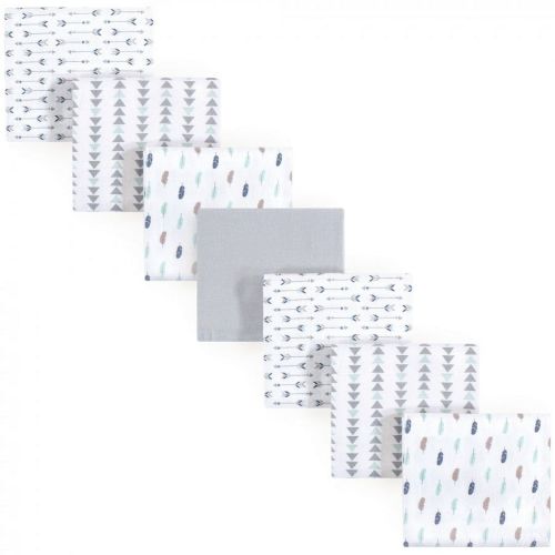 Luvable Friends 7-Pack Unisex Baby Cotton Flannel Receiving Blankets, Boy Feathers, One Size
