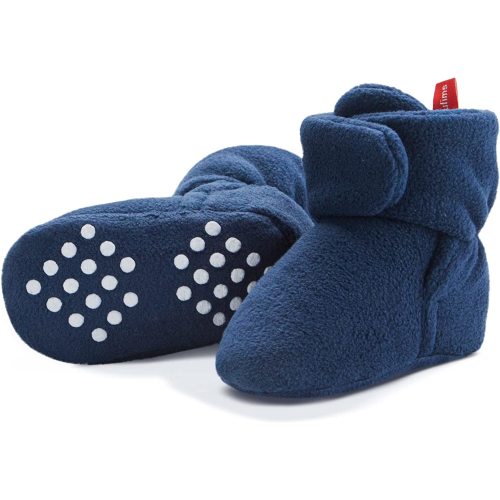 Bufims Baby Fleece Booties Newborn Unisex Booties Non-Slip Newborn Toddler First Walkers Warm Shoes House Slippers for Baby Boys & Baby Girls Toddlers