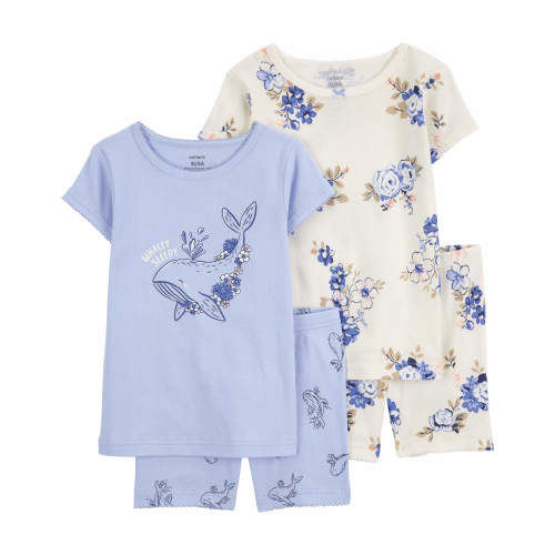 Baby 4-Piece Floral & Whale-Print Pajamas Set - 18M - Style,Multi