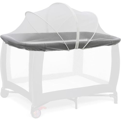 Pack n Play Cover, Travel Crib Tent, Pack and Play Mosquito Net Cover with 2-Way Zipper for Playpen/Mini Crib/Twin Bassinet to Keep Cats Out, White