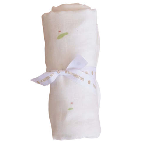 Muslin Golf Print Organic Cotton Swaddle Blanket