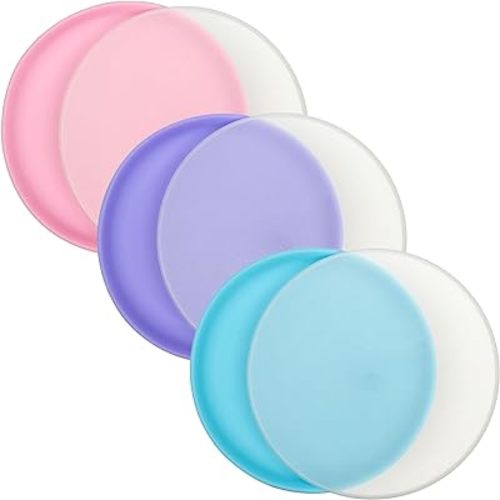 WeeSprout Baby & Toddler Non-Suction Plates with Lids, 100% Food Grade Silicone Plates, Premium Hard Plastic Lids, Unbreakable Design, Microwave & Dishwasher Safe, 3 Pack