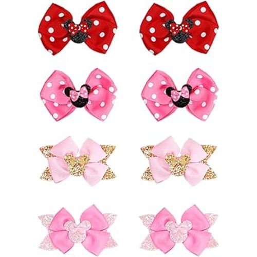 Hair Clips for Girls, 8 pcs Hair Bows, Cute Hair Clips Kids Barrettes Girls' Hair Accessories for Birthday Christmas Children's Day Gift