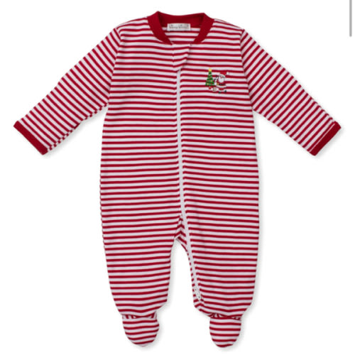 Christmas Capers Stripe Zip Footie