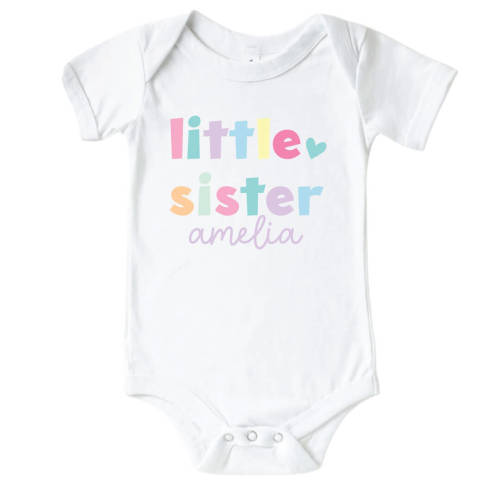 Little Sister Graphic Bodysuit | White