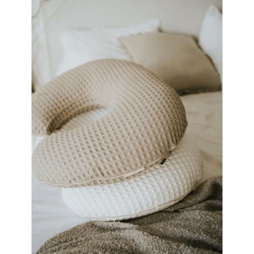 Waffle Nursing Pillow Cover • Premium Quality 100% Cotton Oeko-Tex Standard • Baby Moon Pillow Breast Bottle Feeding • Soft and Breathable