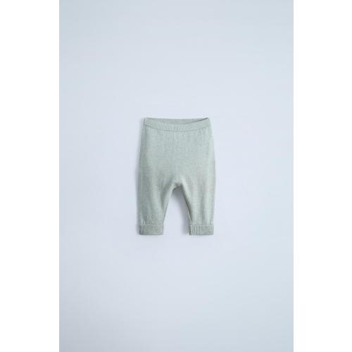 COTTON SILK KNIT HAMMER PANTS - Greenish | ZARA United States