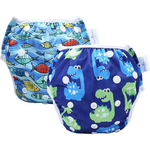storeofbaby Reusable Swim Diapers Adjustable Stylish Fits 8-36lbs Ultra Premium for Swimming Lessons