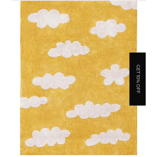 WASHABLE AREA RUG CLOUDS MUSTARD